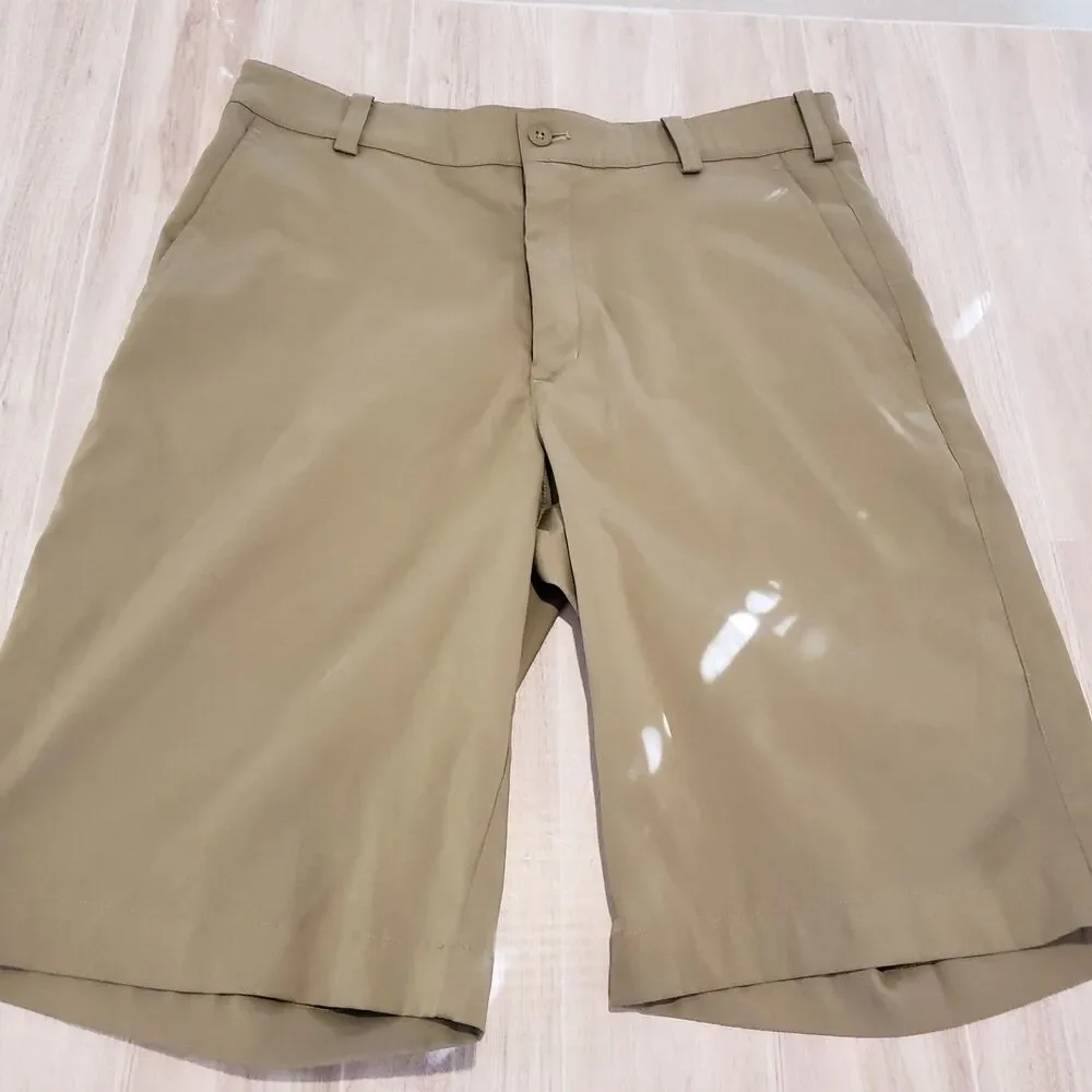 Nike Golf Shorts Men's Size 33 Dri-Fit Standard Khaki Performance Stretch